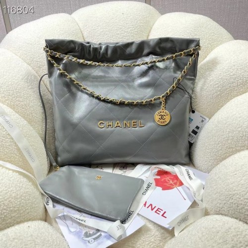 CHANEL 22 KLEINE HANDTASCHE AS3260 grau