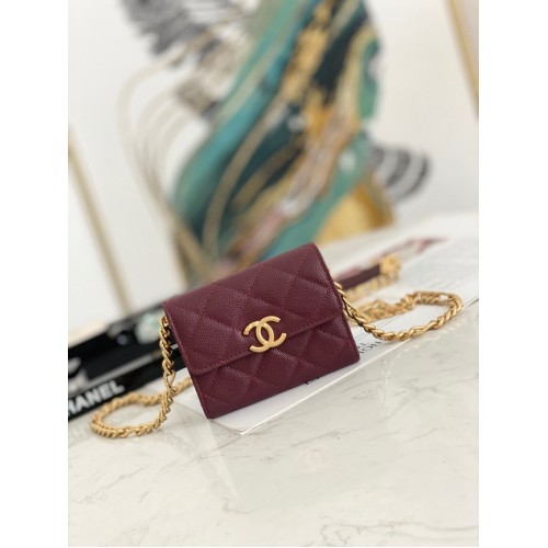 CHANEL CLUTCH MIT KETTE 81156 Burgund