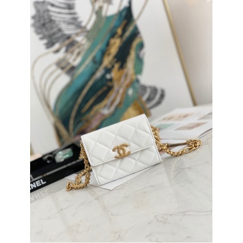 CHANEL CLUTCH MIT KETTE 81156 WEISS