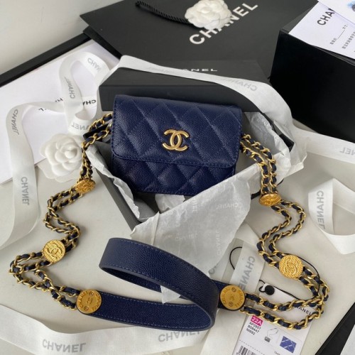 CHANEL CLUTCH MIT KETTE AP2857 Marineblau