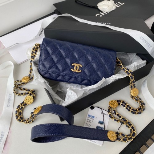 CHANEL CLUTCH MIT KETTE AP2860 Marineblau