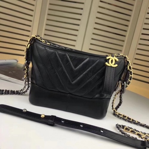 CHANEL GABRIELLE Original Leder Hobo Bag A93841 schwarz