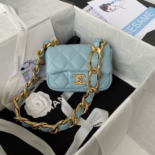 CHANEL MINI FLAP BAG AS3213 hellblau