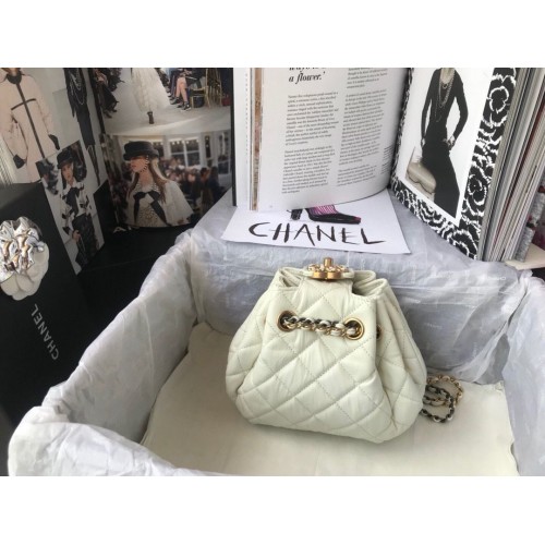 CHANEL Original Seiltasche aus Leder AS1802 Weiß