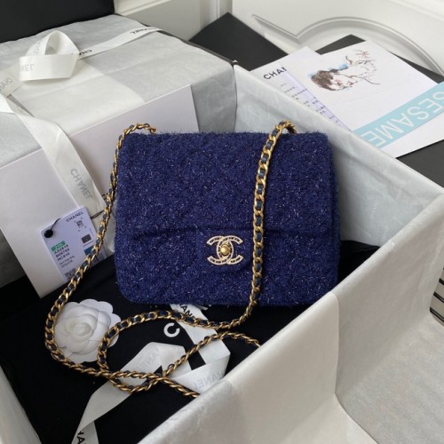 CHANEL KLEINE FLAP BAG AS2819 blau