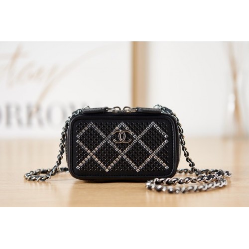 CHANEL KLEINER WASCHTISCH MIT KETTE AS2856 schwarz