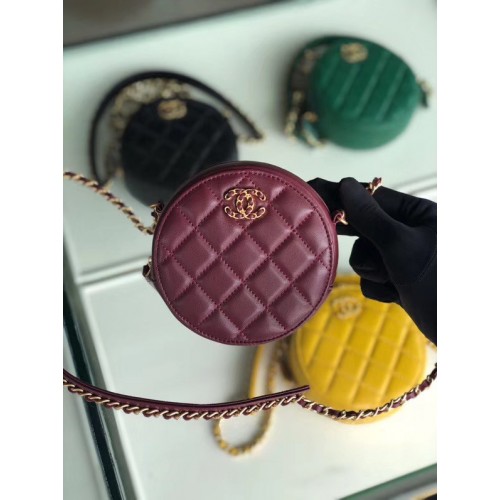 CHANEL Lammfell-Kettenpaket A0725 Burgund