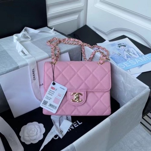 CHANEL Mini-Überschlagtasche AS2468 rosa