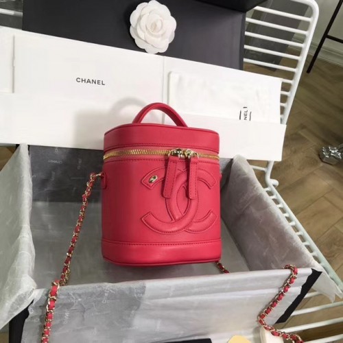 CHANEL Kosmetikkoffer Goldfarbenes Metall AS1336 Rose