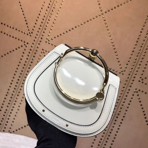 CHLOE Small Nile Lackleder-Armbandtasche 3E1302 WHITE