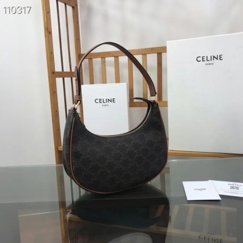Celine AVA TASCHE AUS TRIOMPHE CANVAS UND KALBSLEDER 193952 schwarz