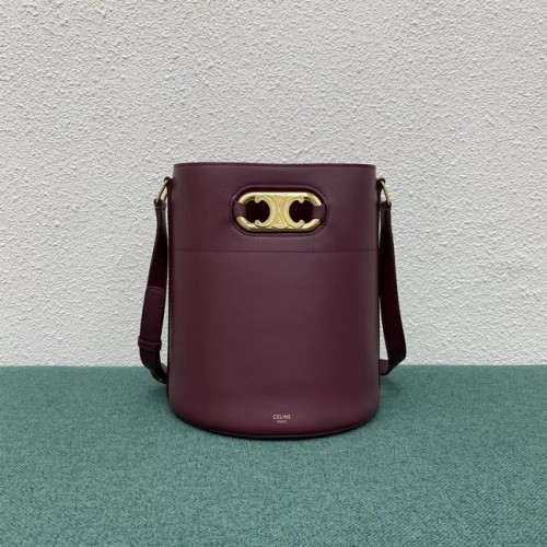 Celine BEUTELTASCHE AUS GLÄNZENDEM KALBSLEDER 193043 Burgund
