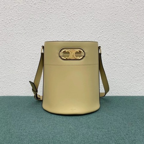 Celine BUCKET BAG AUS GLÄNZENDEM KALBSLEDER 193043 creme