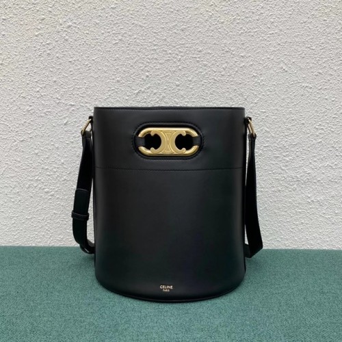 Celine BUCKET BAG AUS GLÄNZENDEM KALBSLEDER 193043 schwarz