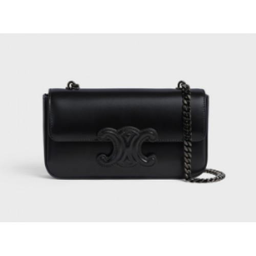 Celine KETTENTASCHE CUIR TRIOMPHE AUS GLÄNZENDEM KALBSLEDER 199243 SCHWARZ SCHWARZ