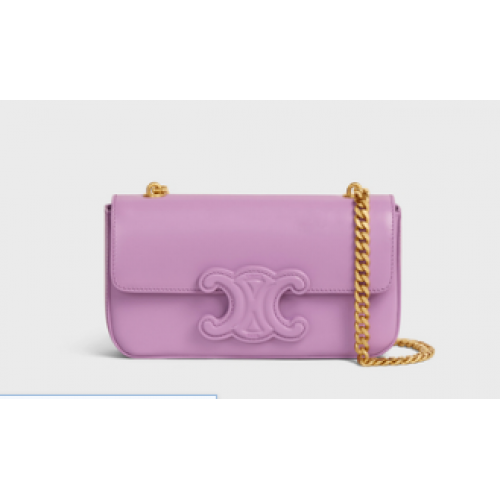 Celine SCHULTERTASCHE TRIOMPHE MIT KETTE AUS GLÄNZENDEM KALBSLEDER 199243 MAUVE