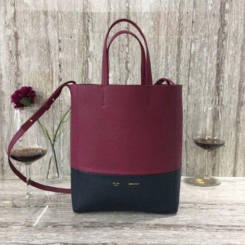 Celine Cabas Phantom Taschen Kalbsleder C2204 Wein & Schwarz