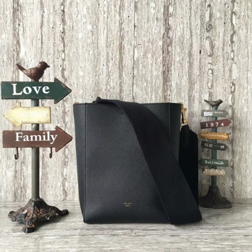 Celine Cabas Phantom Taschen Lichee Muster Leder 77426 Schwarz