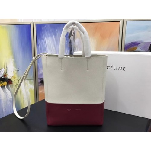 Celine Cabas Phantom Taschen Original Leder C3365 OffWhite&Red
