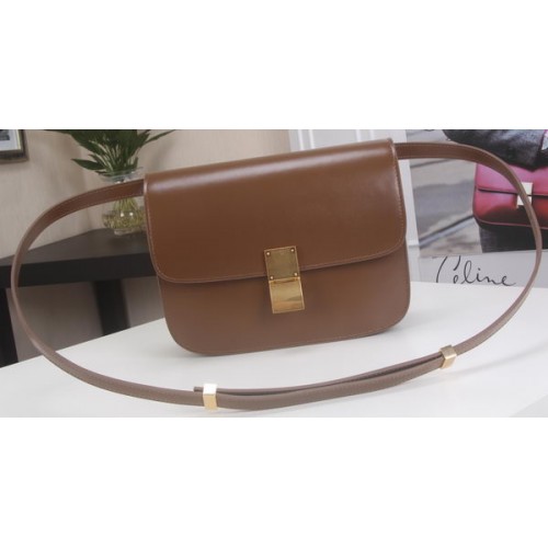 Celine Classic Box Flap Bag Kalbsleder C3369 Braun