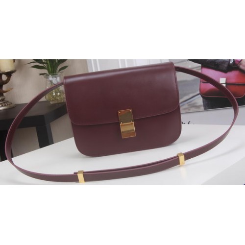 Celine Classic Box Flap Bag Kalbsleder C3369 Burgund