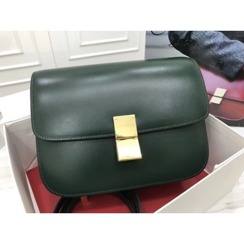 Celine Classic Box Flap Bag Original Kalbsleder 3378 Atrovirens