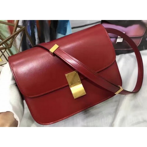 Celine Classic Box Flap Bag Glattleder C20447 Rot