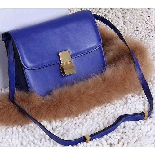 Celine Classic Box Small Flap Bag Kalbsleder C88007T Blau