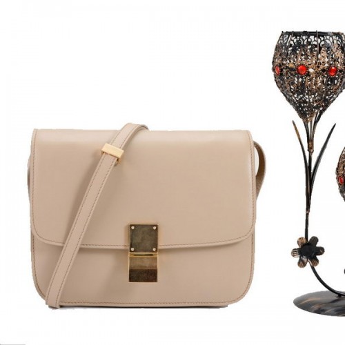 Celine Classic Box Small Flap Bag Glattleder 11042 Apricot