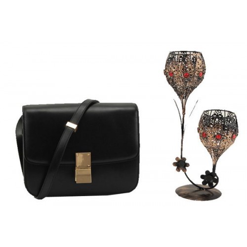 Celine Classic Box Small Flap Bag Glattleder 11042 Schwarz