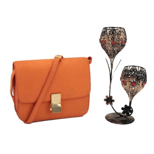 Celine Classic Box Small Flap Bag Glattleder 11042 Orange