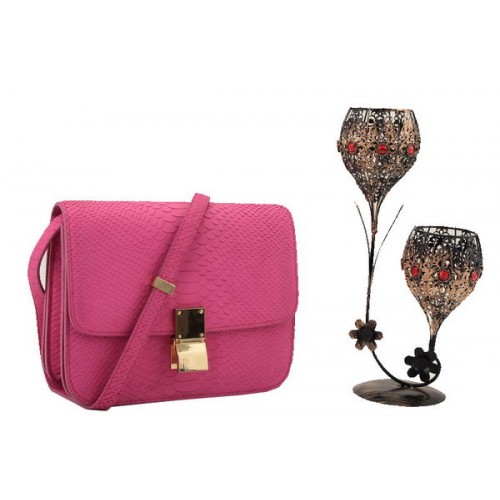 Celine Classic Box Small Flap Bag Glattleder 11042 Pfirsich