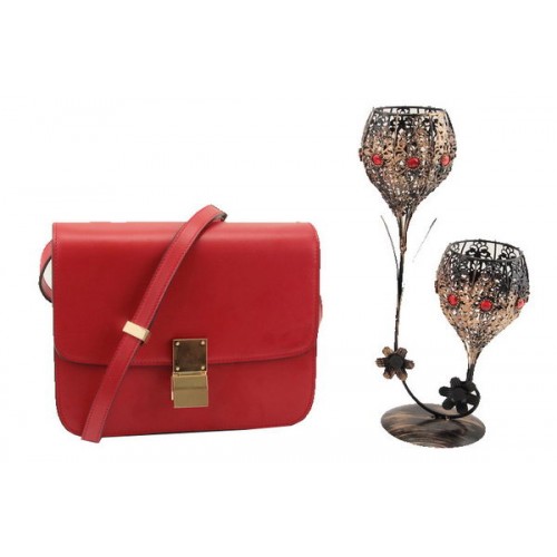 Celine Classic Box Small Flap Bag Glattleder 11042 Rot