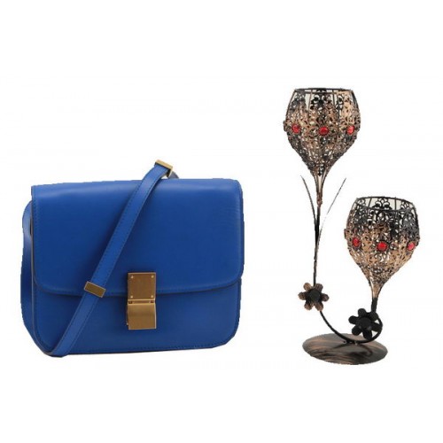 Celine Classic Box Small Flap Bag Glattleder 11042 Royal