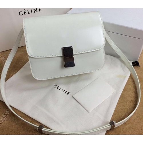 Celine Classic Box Small Flap Bag Glattleder C11042 OffWhite