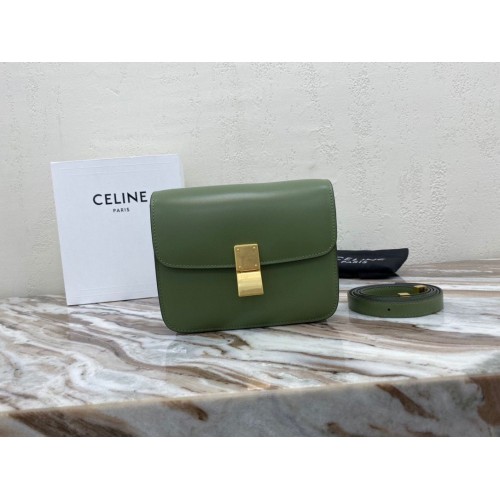 Celine Classic Box Teen Flap Bag Original Kalbsleder 3379 Grün