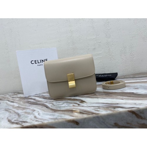 Celine Classic Box Teen Flap Bag Original Kalbsleder 3379 Grau