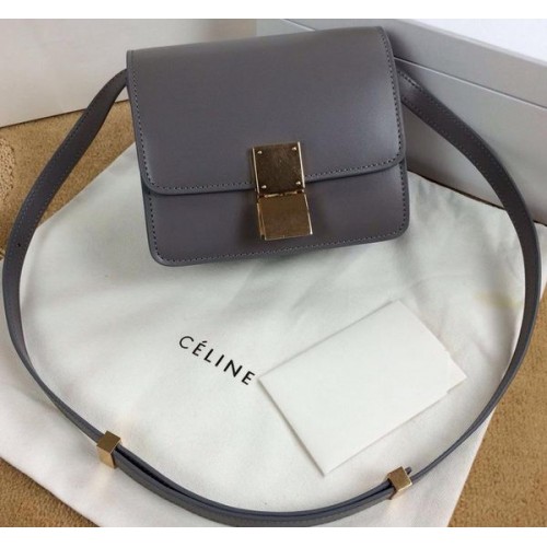 Celine Classic Box Mini Flap Bag Glattleder C11041T Grau