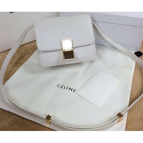 Celine Classic Box Mini Flap Bag Glattleder C11041T Weiß