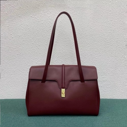 Celine GROSSE WEICHE 16 TASCHE AUS GESCHMEIDIGEM GENARBTEM KALBSLEDER 194043 Burgund