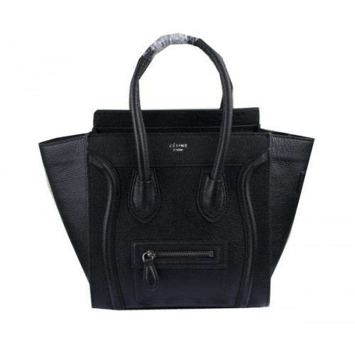 Celine Luggage Micro Boston Tasche Clemence Leder CT33081 Schwarz