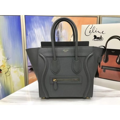 Celine Gepäck Micro Tragetasche Original Leder CLY33081M Deep Grey
