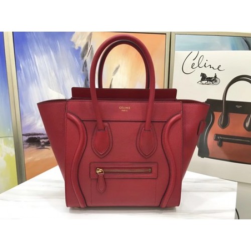 Celine Luggage Micro Tragetasche Original Leder CLY33081M Rot
