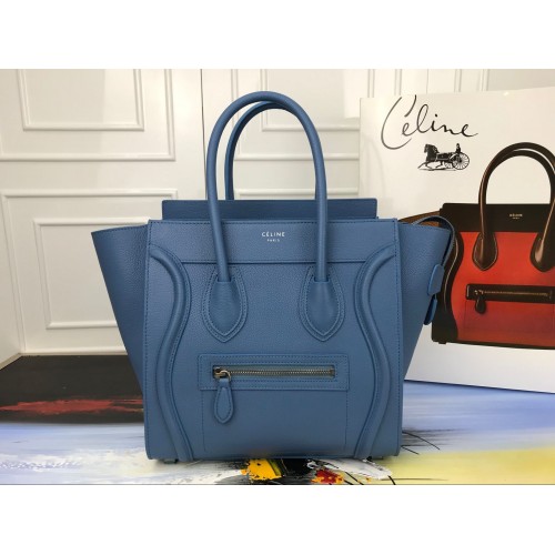 Celine Luggage Micro Tragetasche Original Leder CLY33081M blau