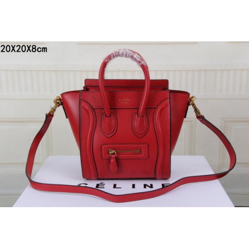 Celine Gepäcktasche Nano Original Leder CTS3309 Rot