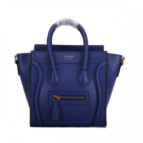 Celine Luggage Nano Bag Glattleder C106 Blau