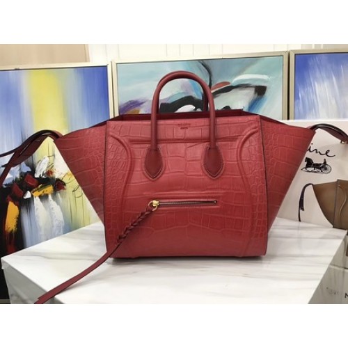 Celine Luggage Phantom Tragetasche Krokoleder CT3372 Rot