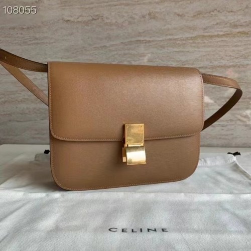 Celine MITTLERE KLASSISCHE TASCHE AUS NATÜRLICHEM KALBSLEDER 189173 Braun