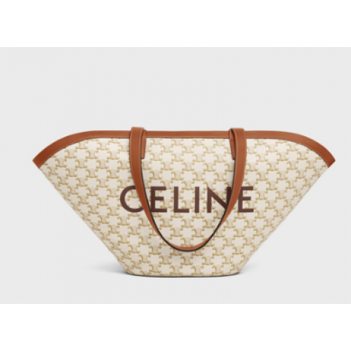 Celine MITTLERE COUFFIN-TASCHE AUS TRIOMPHE-CANVAS CELINE-DRUCK 196262 WEISS
