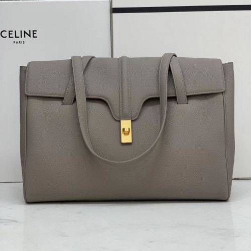 Celine MEDIUM SOFT 16 TASCHE AUS GLATTEM KALBSLEDER CR94043 grau